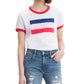 Levi's Women's Cotton Logo Ringer T-Shirt White Size X-Large