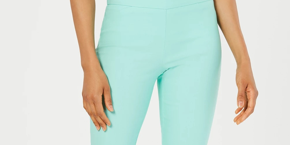 Charter Club Women's Petite Cambridge Tummy-Control Slim-Leg Pants  Blue Size 2PS
