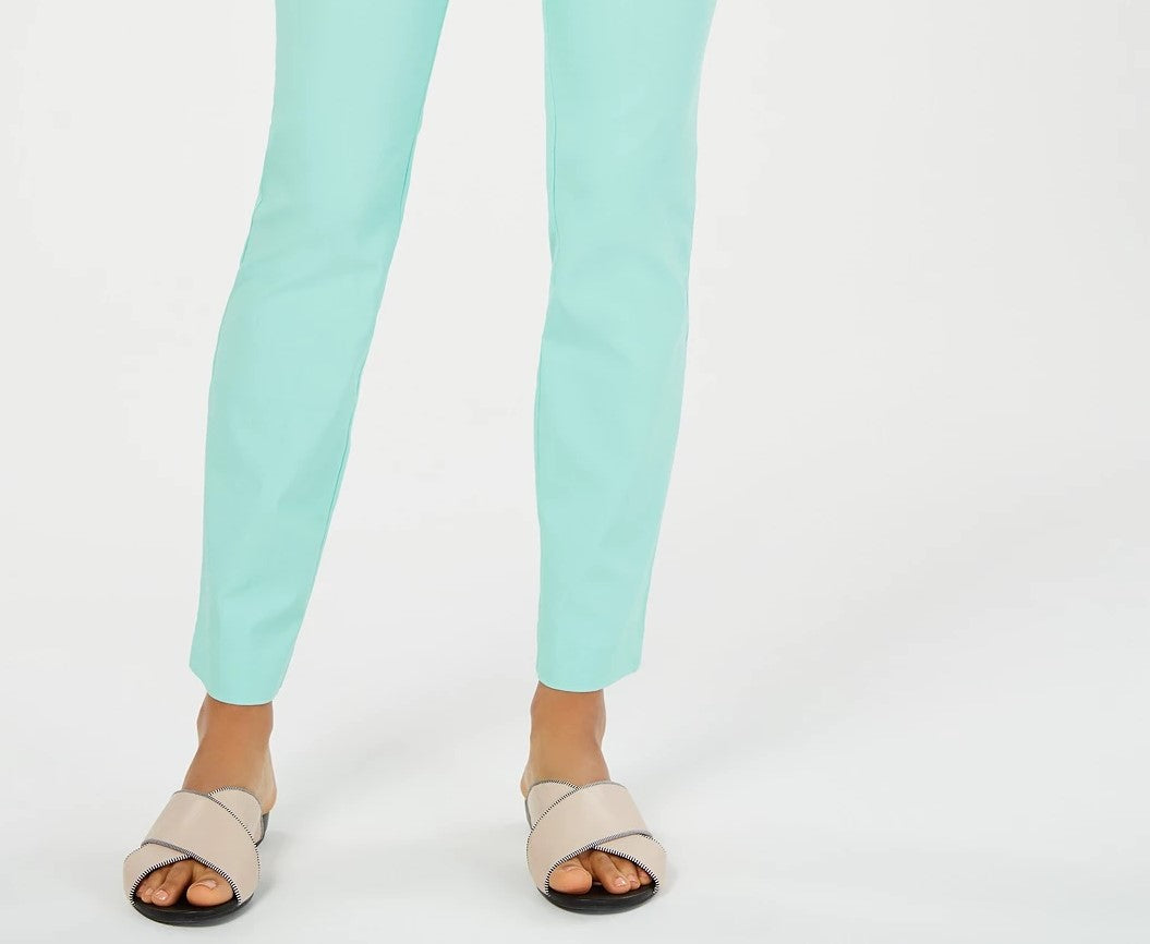 Charter Club Women's Petite Cambridge Tummy-Control Slim-Leg Pants  Blue Size 2PS