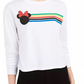 Disney Juniors' Graphic-Print Long-Sleeve T-Shirt White Size Large