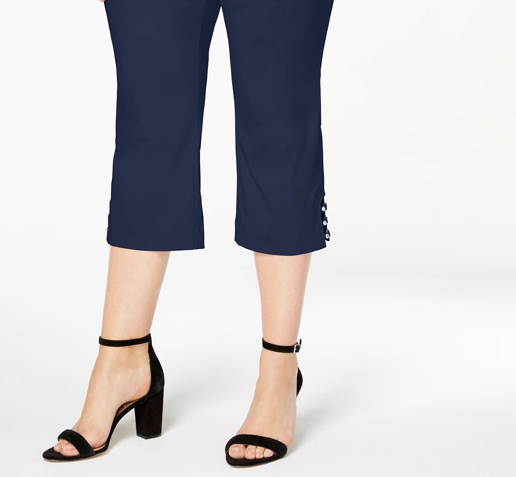 JM Collection Women's Plus Capri Pants Blue Size 2X