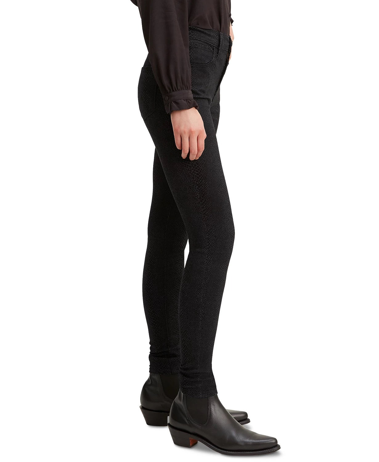 Levi's Women's 720 Python-Print High-Rise Super Skinny Jeans Black Size 30X30