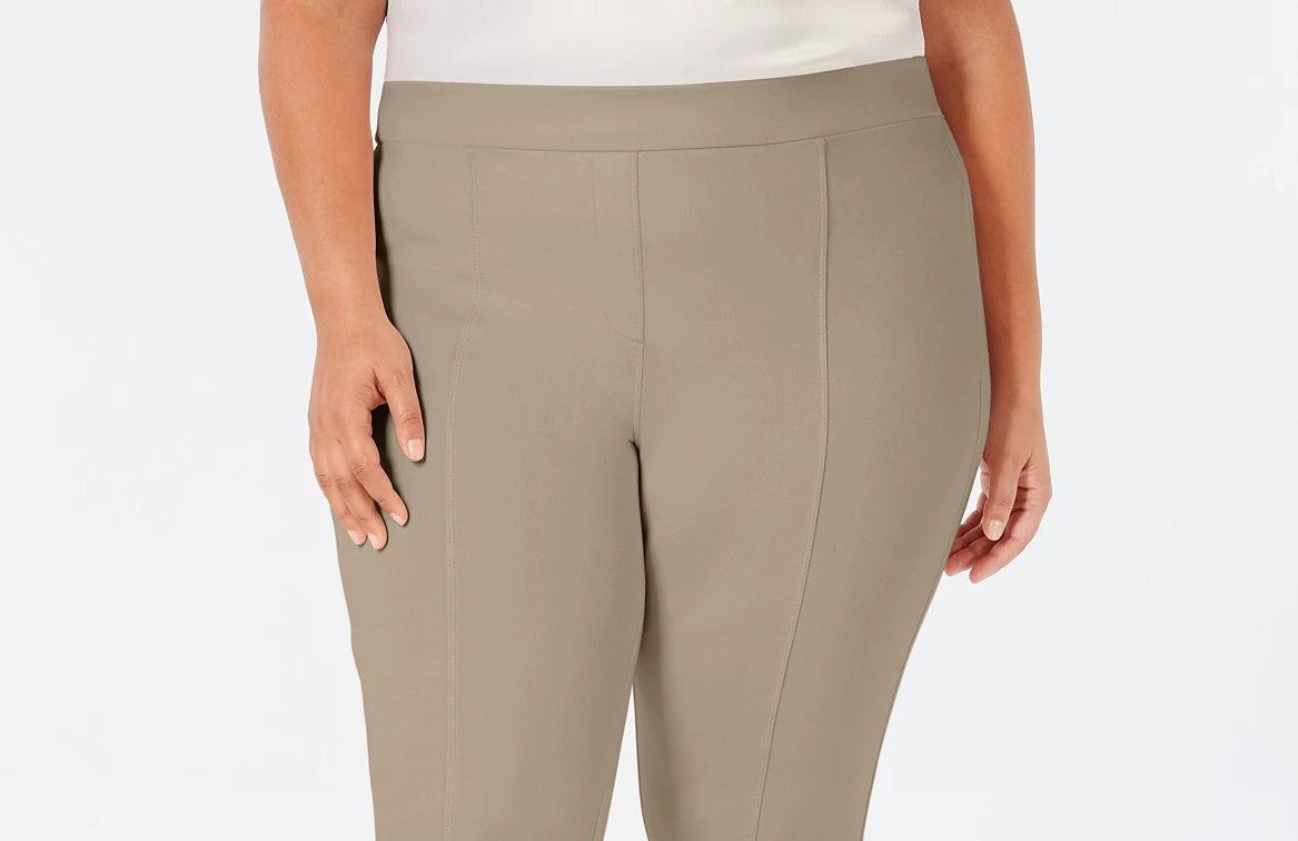 Style & Co Women's Plus Size Seamed Ponte Leggings Brown Size 24
