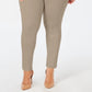 Style & Co Women's Plus Size Seamed Ponte Leggings Brown Size 24
