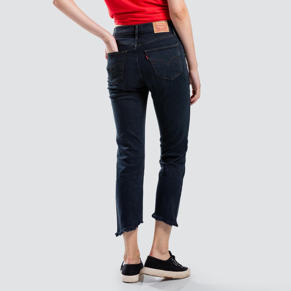 Levi's Women's 724 Raw-Hem Cropped Straight-Leg Jeans Medium Blue Size 34