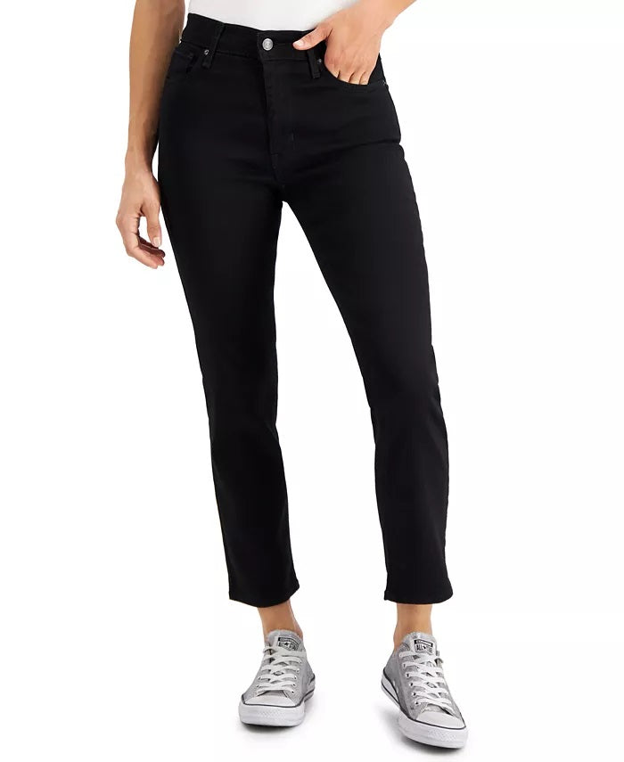 Levi's Women's 724 Straight Leg Cropped Jeans Black Size 34
