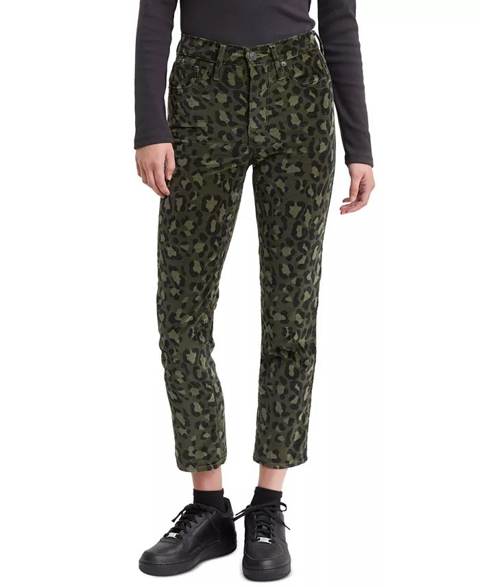 Levi's Women's Limited 724 Printed Cropped Straight-Leg Jeans Green Size 30