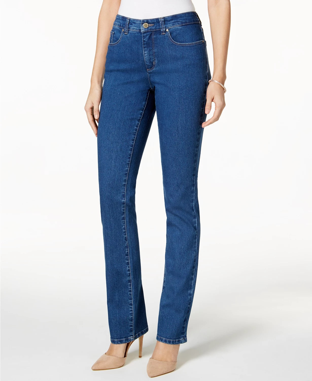 Charter Club Women's Petite Lexington Straight Leg Jeans Short Blue Size 20X5