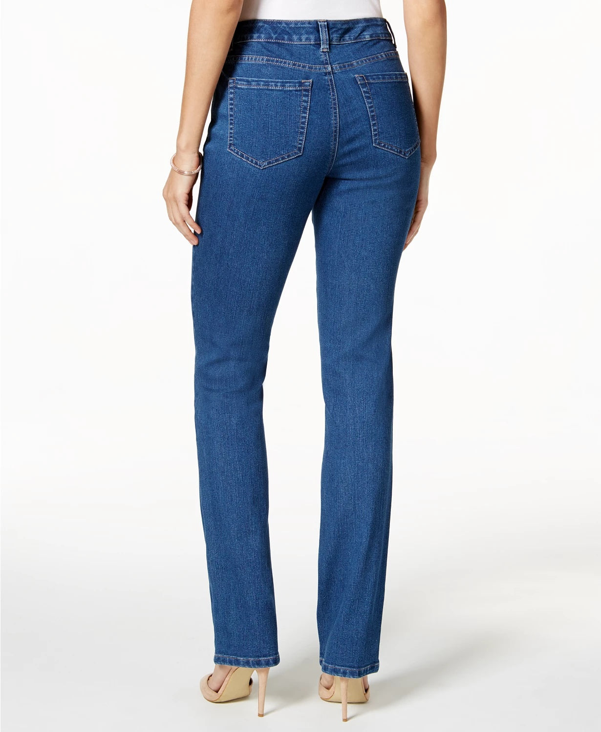 Charter Club Women's Petite Lexington Straight Leg Jeans Short Blue Size 20X5