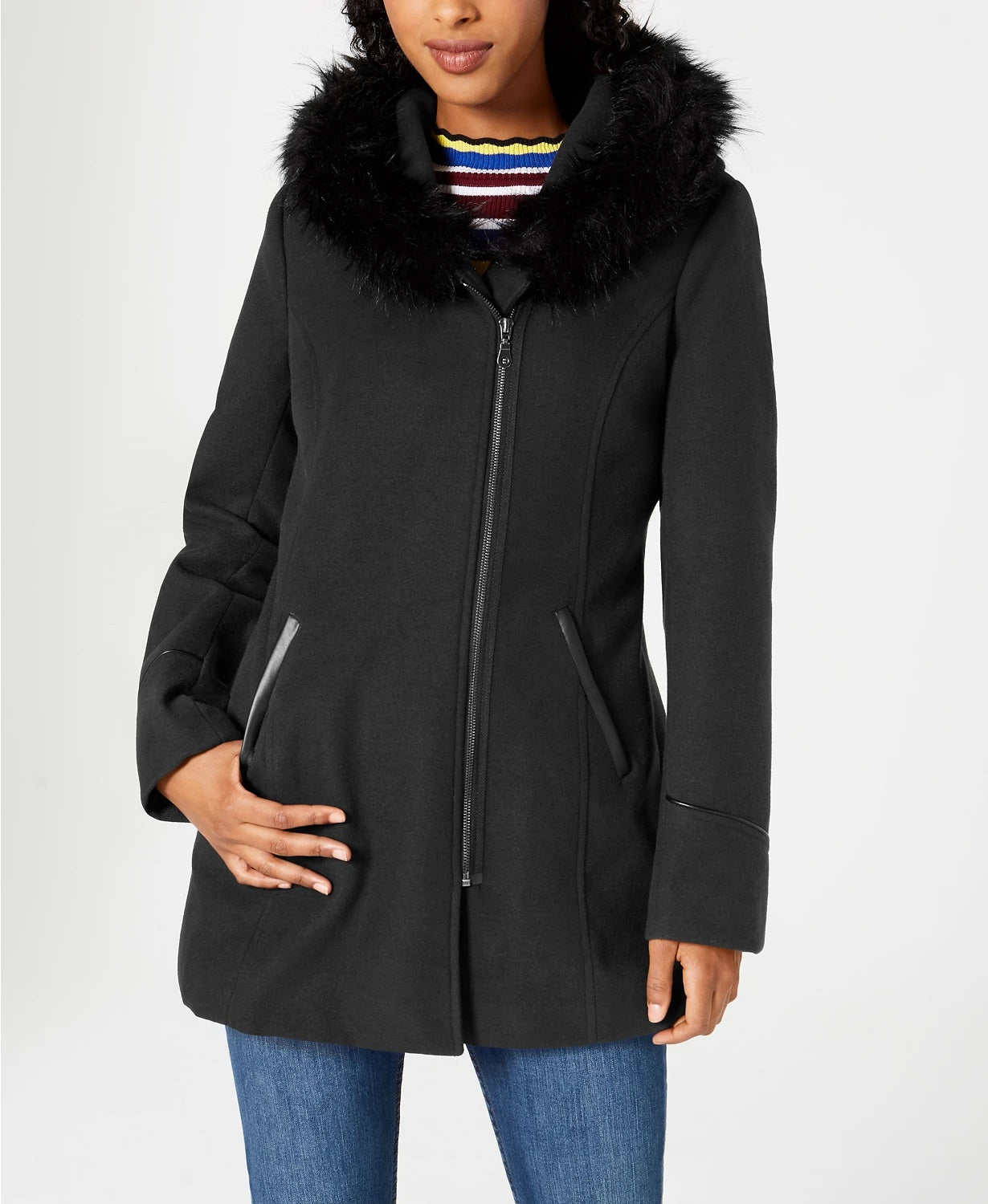 maralyn-me-juniors-faux-fur-trim-hooded-coat-black-size-large