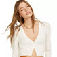 Danielle Bernstein Women's Puff Sleeve Cardigan Natural Size Medium