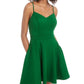 City Studios Juniors' Bow-Back Fit & Flare Dress Green Size 3