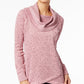 Ideology Women's Cowl Neck Pullover Pink Size XX-Large