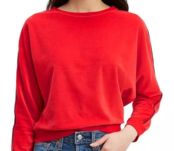 Levi's Women's Velour Dolman Sleeve Top Red Size X-Large