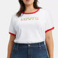 Levi's Women's Trendy Plus Graphic Ringer T-Shirt White Size 1X