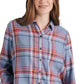 Lucky Brand Women's Plaid Shirt Orange Size Medium