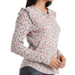 Lucky Brand Women's Floral Print Ruffle Henley Red Size Large