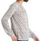 Lucky Brand Women's Cotton Animal-Print Peasant Top White Size Small