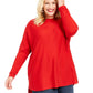 International Concepts Women's Plus Size Long-Sleeve High-Low Sweater Red Size 3X