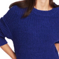 1.STATE Women's Mock Neck Terry Yarn Sweater Navy Sea Blue