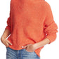 1.STATE Women's Mock Neck Terry Yarn Sweater Papaya Med Orange