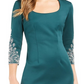 SL Fashions Women's Embellished Scuba Sheath Dress Green Size 18
