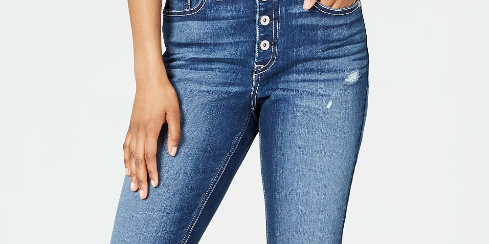 American Rag Juniors'' Ripped Button-Fly Skinny Jeans Blue Size 9