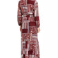 American Rag Junior's Printed Surplice Maxi Dress Dark Red Size Small
