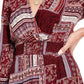 American Rag Junior's Printed Surplice Maxi Dress Dark Red Size Small