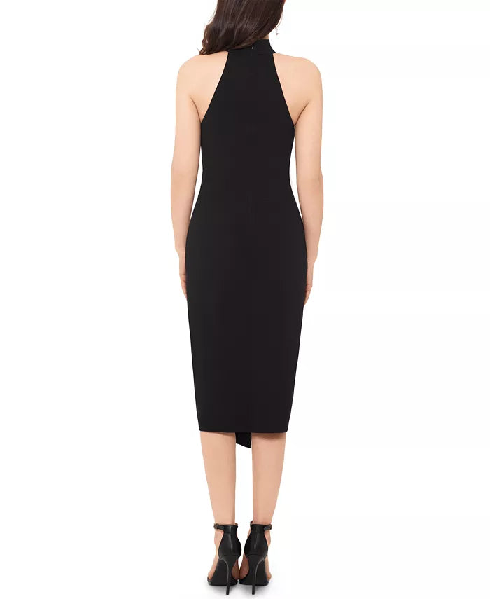 Betsy & Adam Women's Asymmetrical Hem Bodycon Dress Black Size 10
