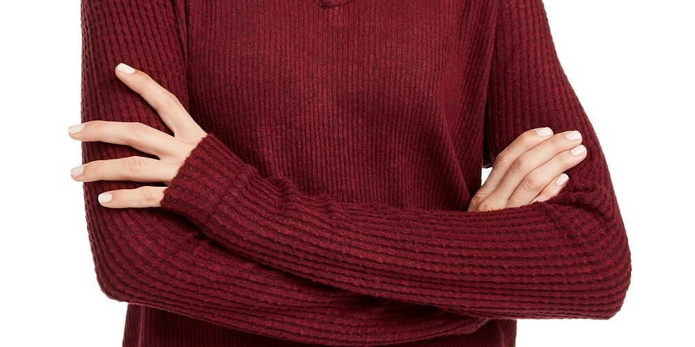 Planet Gold Juniors' Super Soft Ribbed Top Red Size X-Small