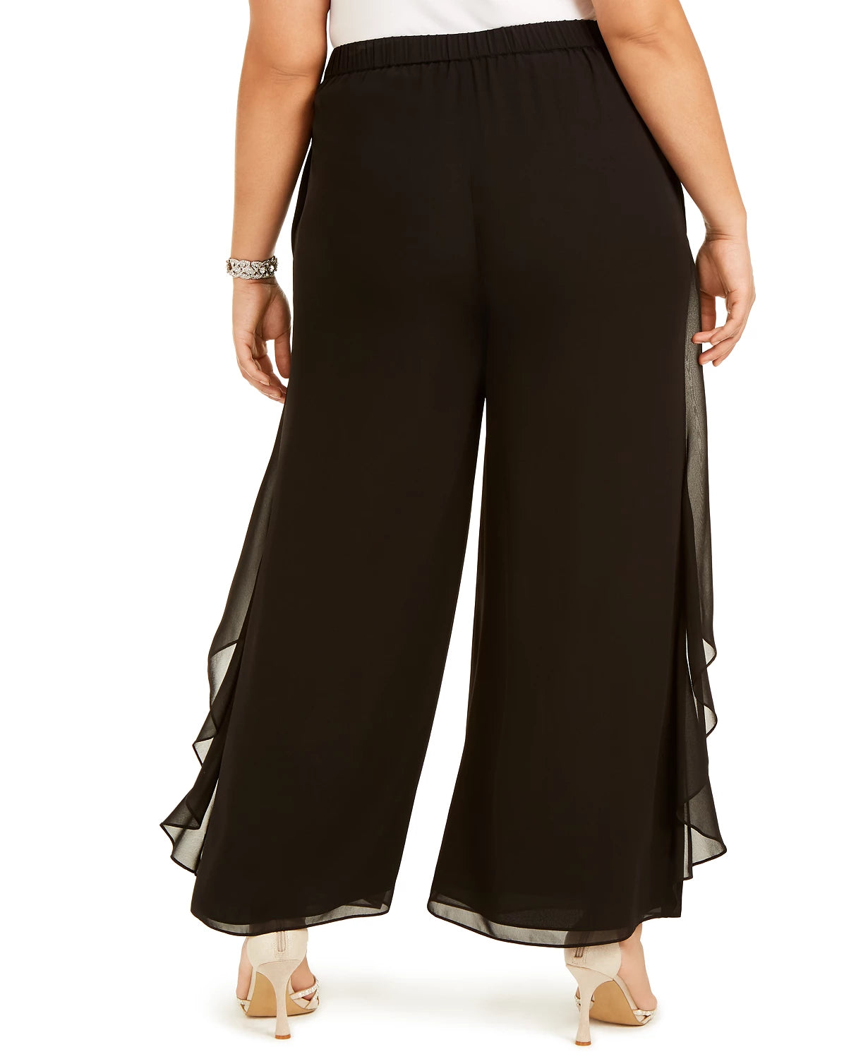 Adrianna Papell Women's Plus Chiffon Dress Pants Black Size 22