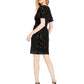 Calvin Klein Women's Sequined Embossed Velvet Dress Black Size 8