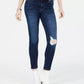 Celebrity Pink Juniors' Ripped Cropped Skinny Jeans Navy Size 7