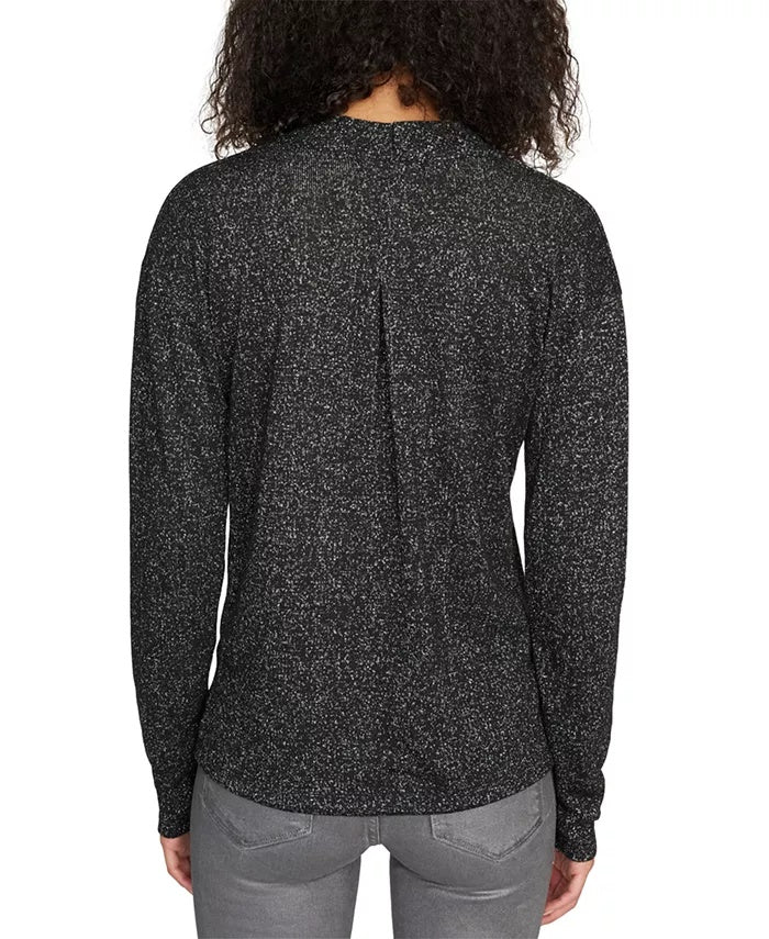 Sanctuary Women's Knot Interested Plunge Neck Top Black Size X-Large
