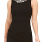 Calvin Klein Women's Imitation Pearl Trim Sheath Dress Black Size 2