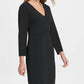 DKNY Women's Long Sleeve Empire Waist Sheath Dress Black Size 14