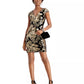 Guess Women's Velvet Sequin Dress Gold Size 4
