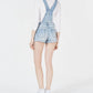 Dollhouse Juniors' Cuffed Denim Shortalls Med Blue Size 7