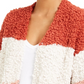 Hippie Rose Juniors' Cozy Colorblocked Cardigan Dark Red Size Small