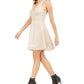 Teeze Me Juniors' Allover-Glitter Fit & Flare Dress Gold Size 5