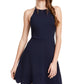 Emerald Sundae Juniors' Scalloped Fit & Flare Dress Brightblue Size Large