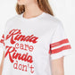 Rebellious One Juniors' Kinda Care T-Shirt White Size X-Large