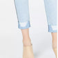 Rewash Junior's Ripped Herringbone Contrast Skinny Jeans Blue Size 9