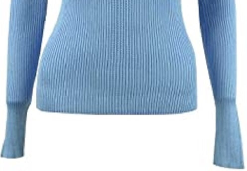 Hooked Up by IOT Juniors' Ruffled V-Neck Sweater Med Blue Size X-Small