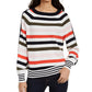 Tommy Hilfiger Women's Striped Balloon-Sleeve Sweater White Size Extra Small