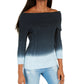 Tommy Hilfiger Women's Off-The-Shoulder Tie-Dye Sweater Blue Size X-Large