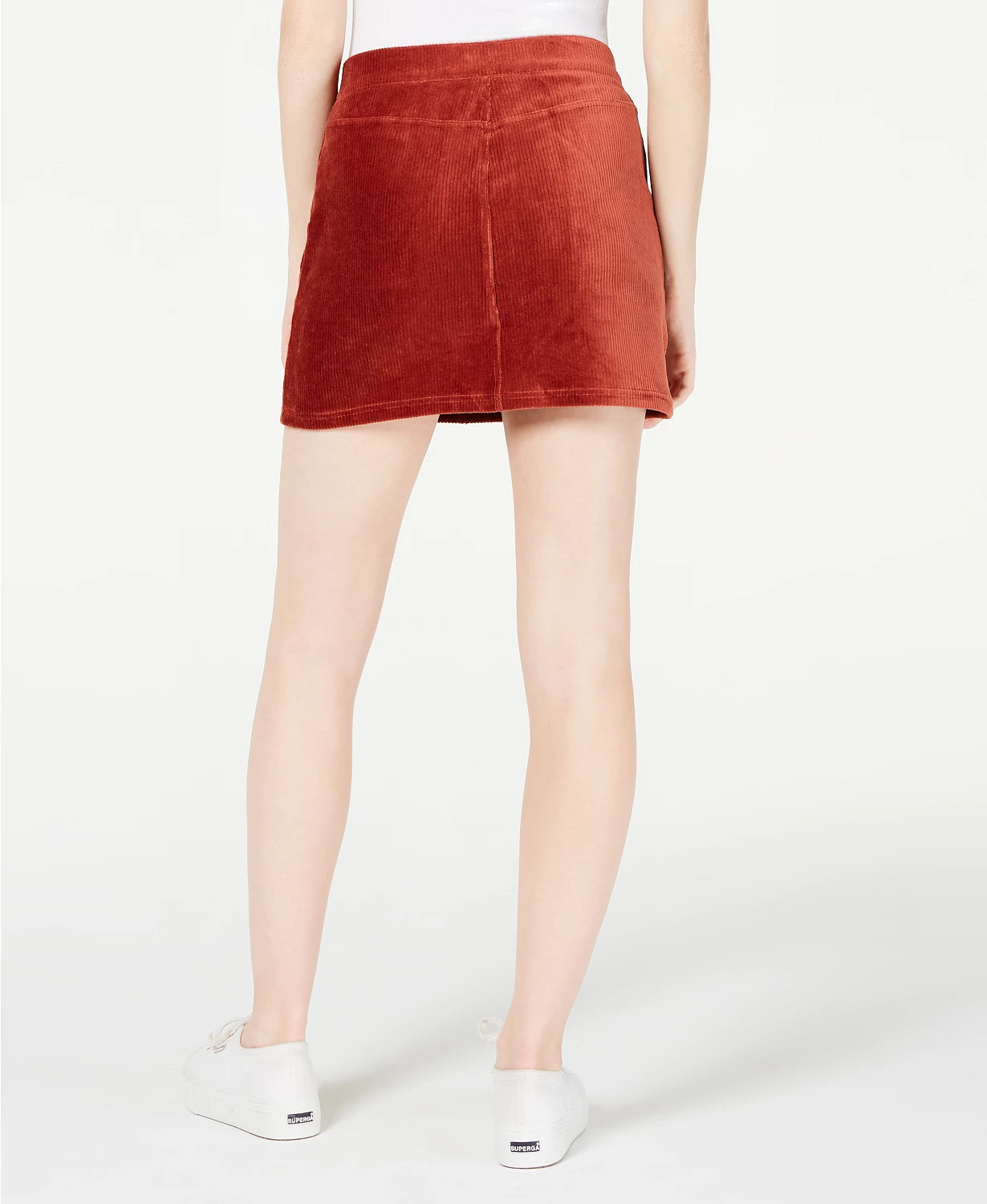 Rewash Women's Corduroy Mini Skirt Orange Size Large
