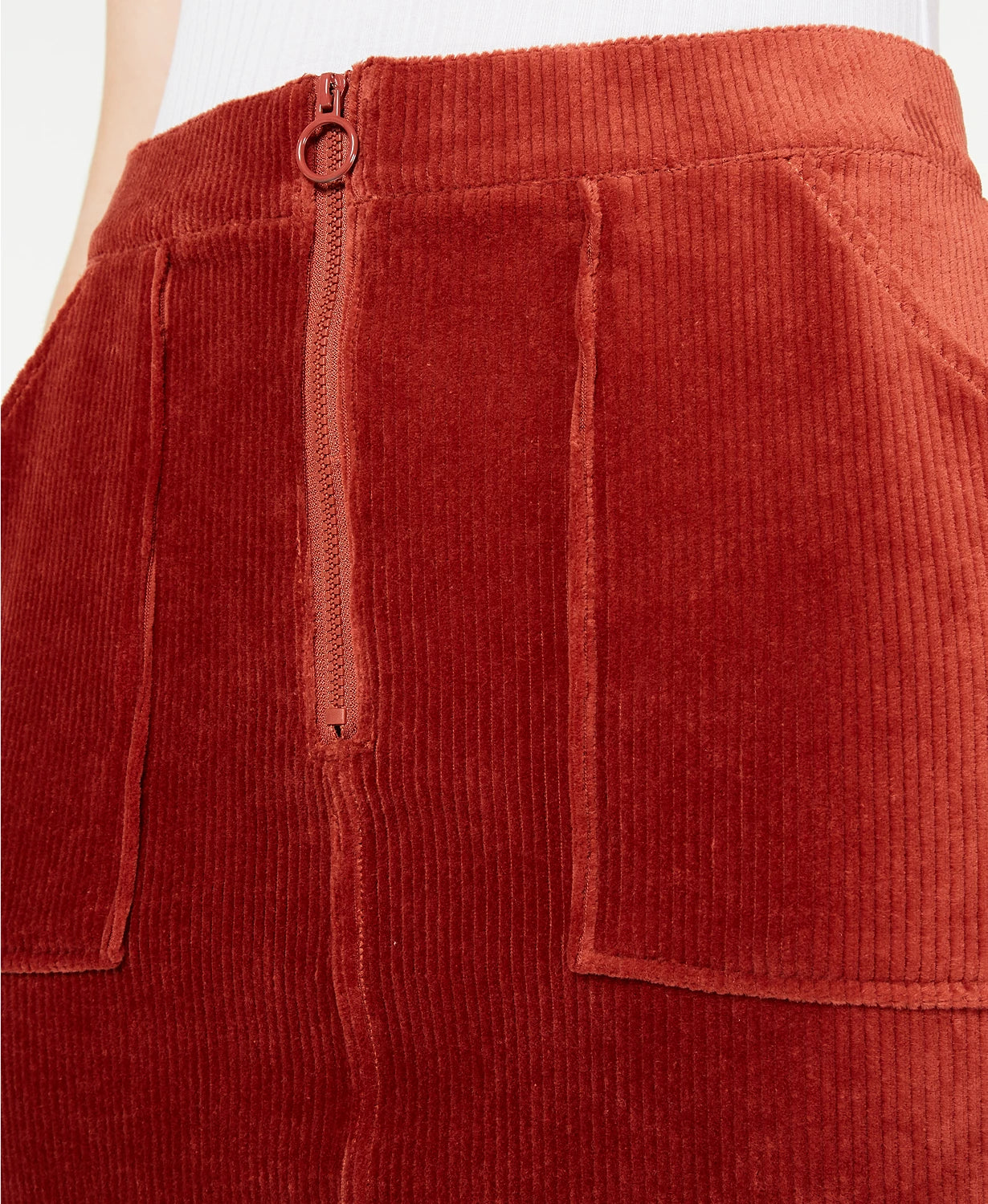 Rewash Women's Corduroy Mini Skirt Orange Size Large