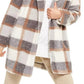 Calvin Klein Women's Plaid Fleece Flyaway Jacket Gray Size Extra Large